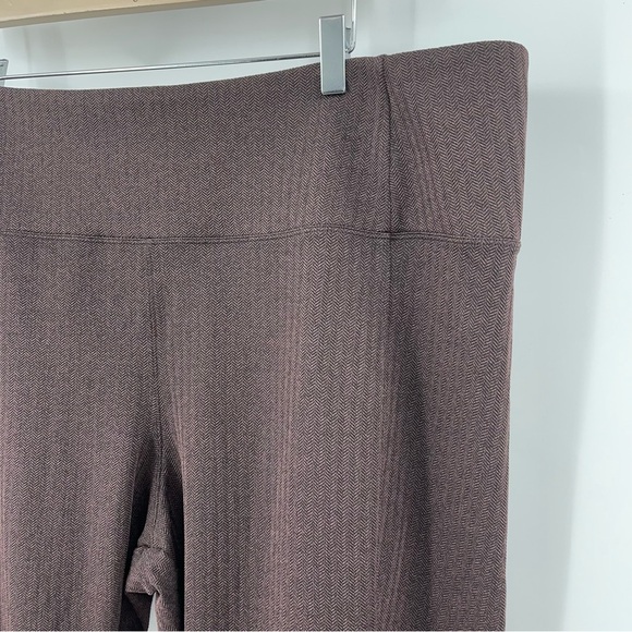 Athleta 3X Delancy Herringbone Tight Brown 0216 Leggings Brown Pockets Plus Size - Picture 3 of 10